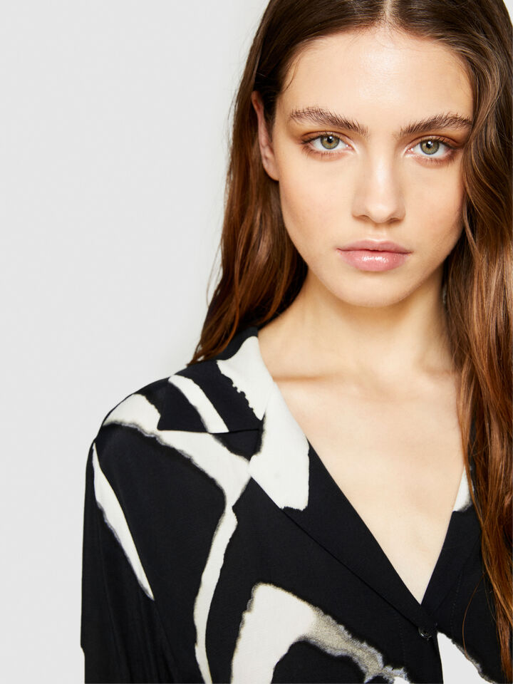 Long printed shirt - women's shirts - Multi-color | Sisley image number 5